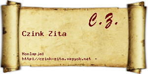Czink Zita névjegykártya